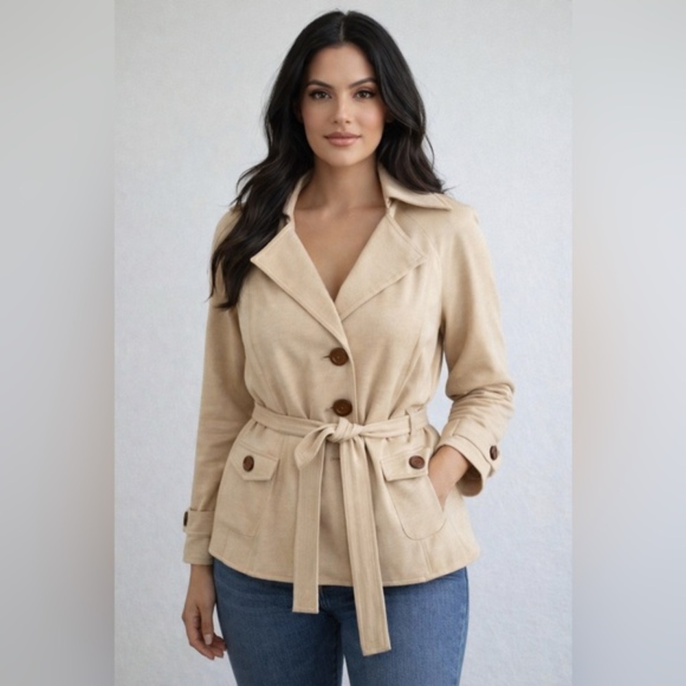 Kay Unger belted fully lined jacket